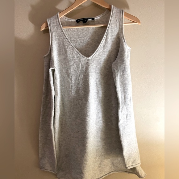 French connection grey cold shoulder tunic top - Picture 3 of 7